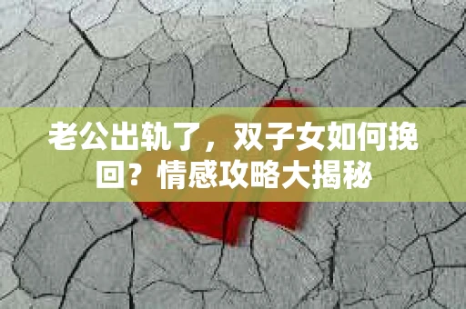 老公出轨了，双子女如何挽回？情感攻略大揭秘