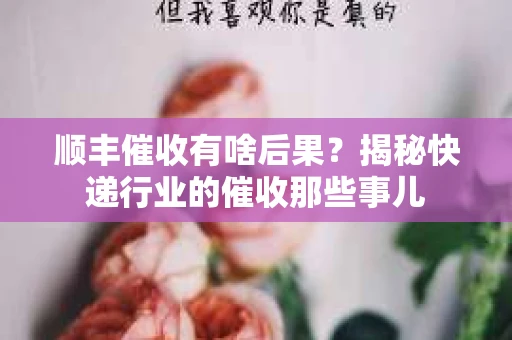 顺丰催收有啥后果？揭秘快递行业的催收那些事儿