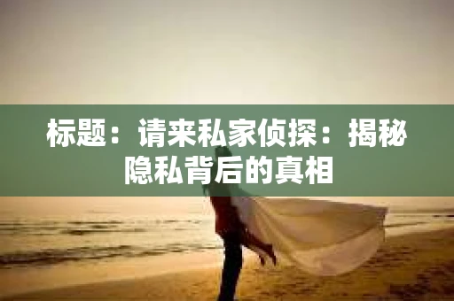 标题：请来私家侦探：揭秘隐私背后的真相