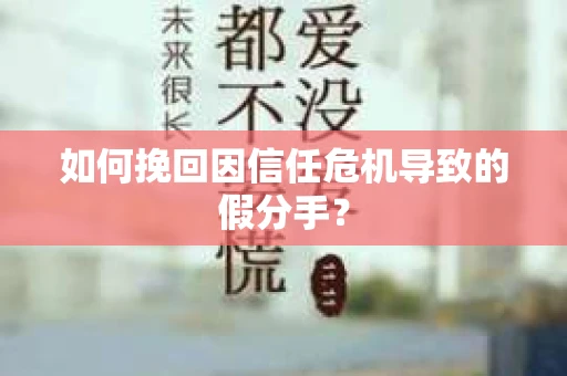 如何挽回因信任危机导致的假分手? 如何挽回因信任危机导致的假分手?