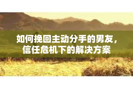 如何挽回主动分手的男友，信任危机下的解决方案