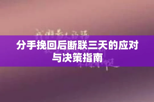 分手挽回后断联三天的应对与决策指南